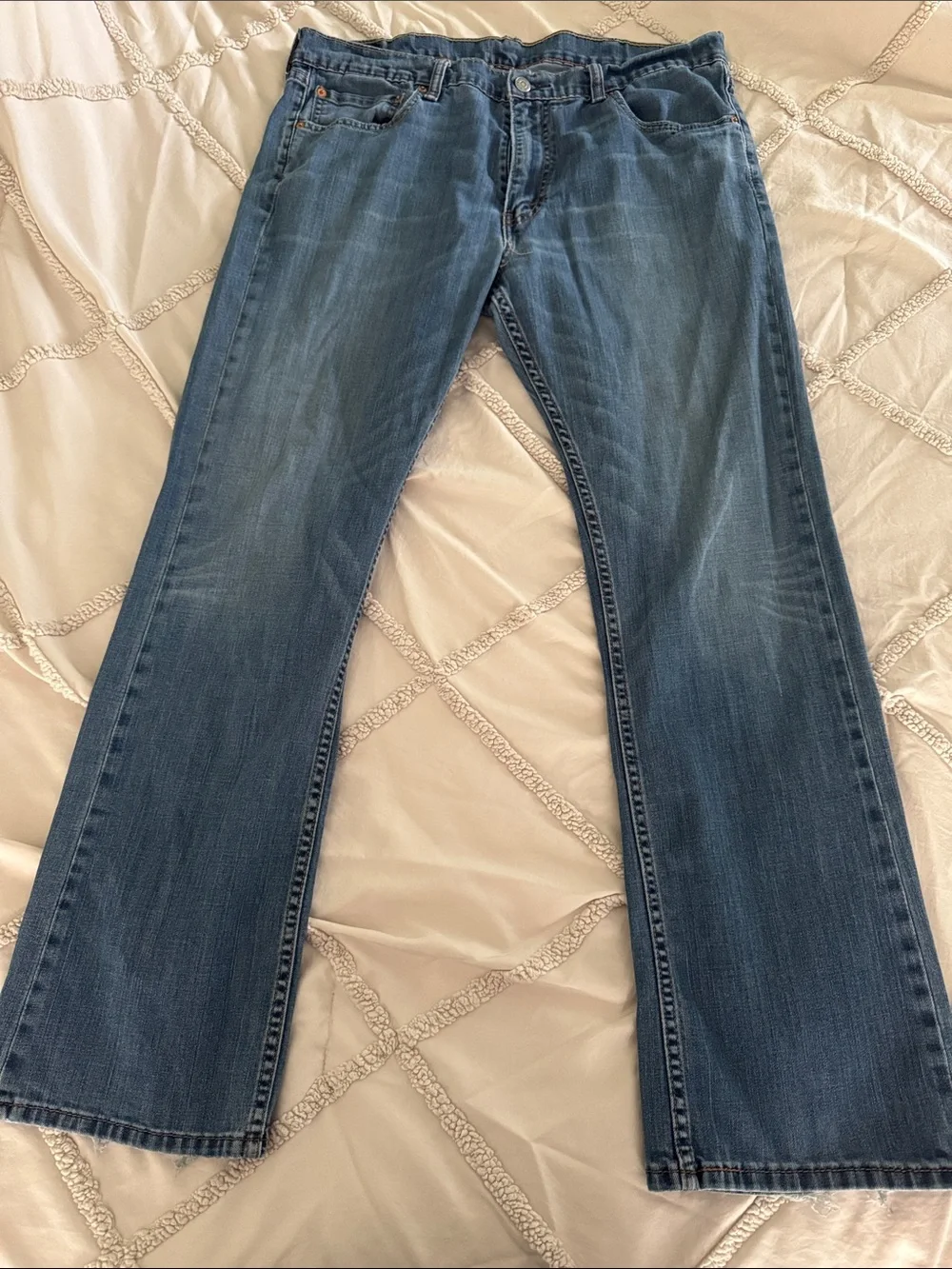 Levi's Blue Denim Jeans with Brown Stitching